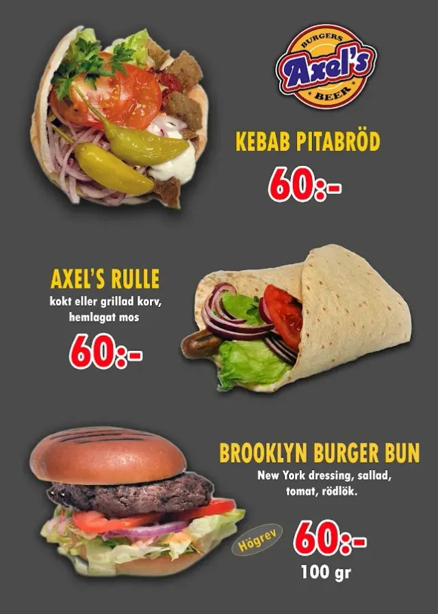 BookNoFees: Kedai snek – Axel's Grill – Stockholm – Axel's Grill, foto 2