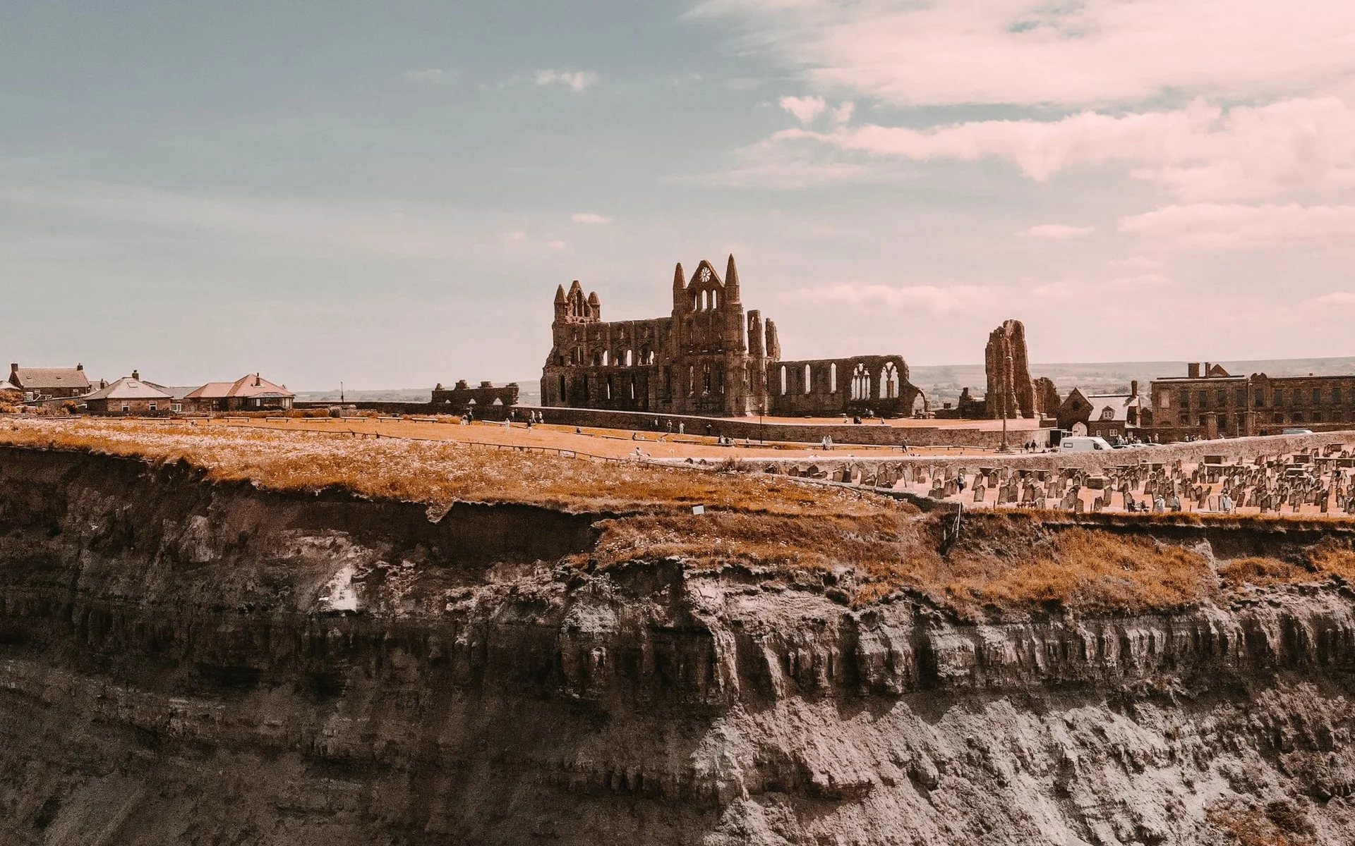 Ruins of Whitby Abbey overlooking the English coast